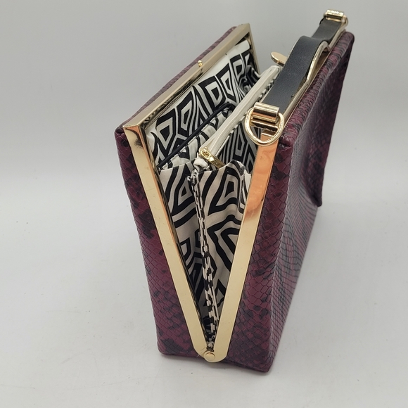 Versace Abbiglamento Sportivo Srl  Purple Snakeskin Clutch